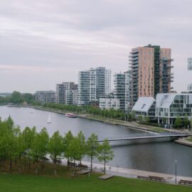 Almere lakeside cityscape, Flevoland