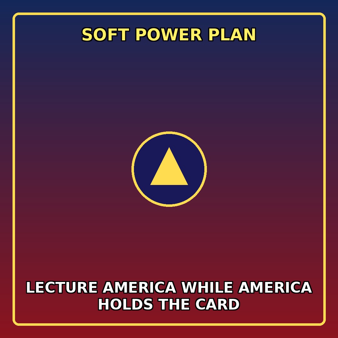 Political cartoon caption about left-wing politics and power