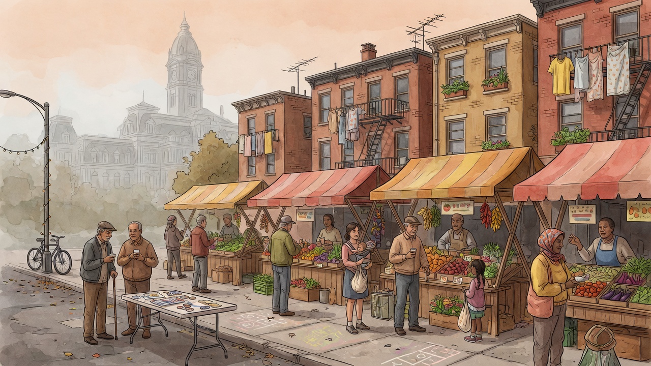 Illustration: neighbourhood market and local government