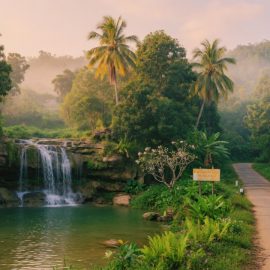 Rural Thailand waterfall mood for Sarika place dossier