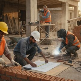 Hard-working laborers on site — skill, effort, and honest work