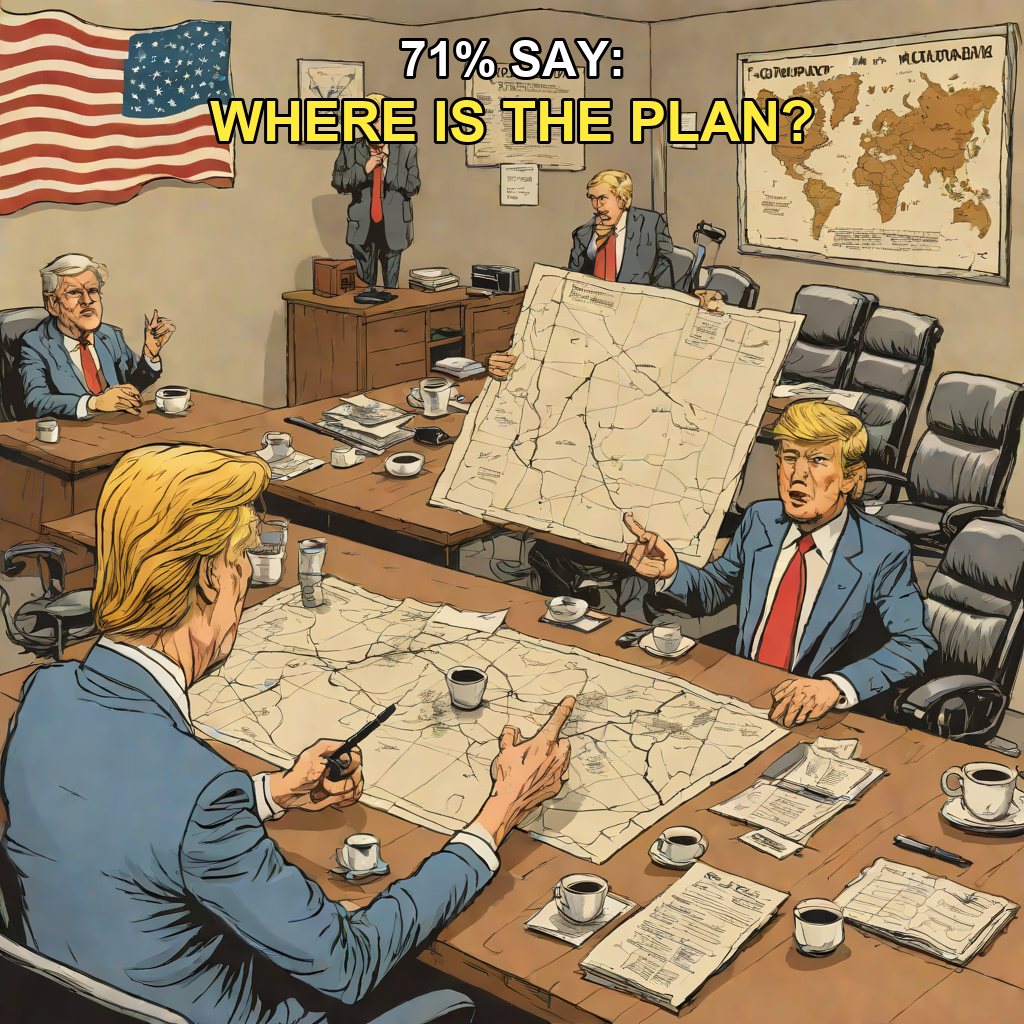 Satire meme: empty Iran exit plan roadmap, 71 percent ask where is the plan